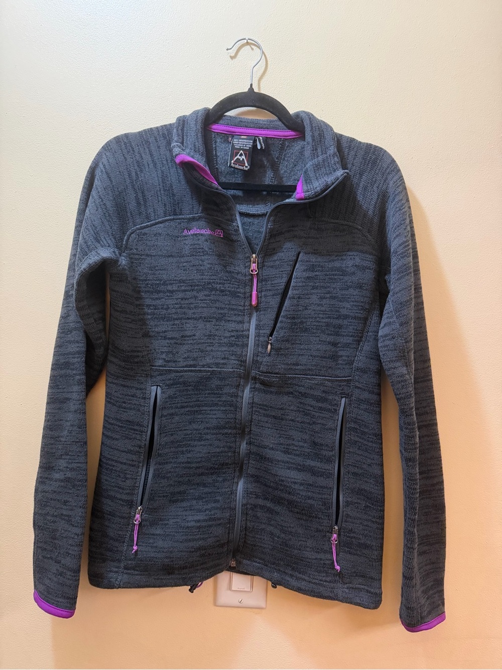 Avalanche Dark Gray Fleece Jacket with Pink Accents